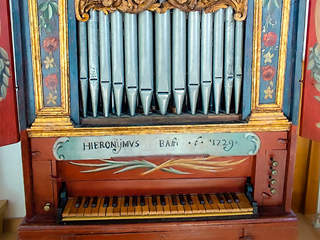 Photo de l’orgue napolitain Baffi fabriqué en 1729